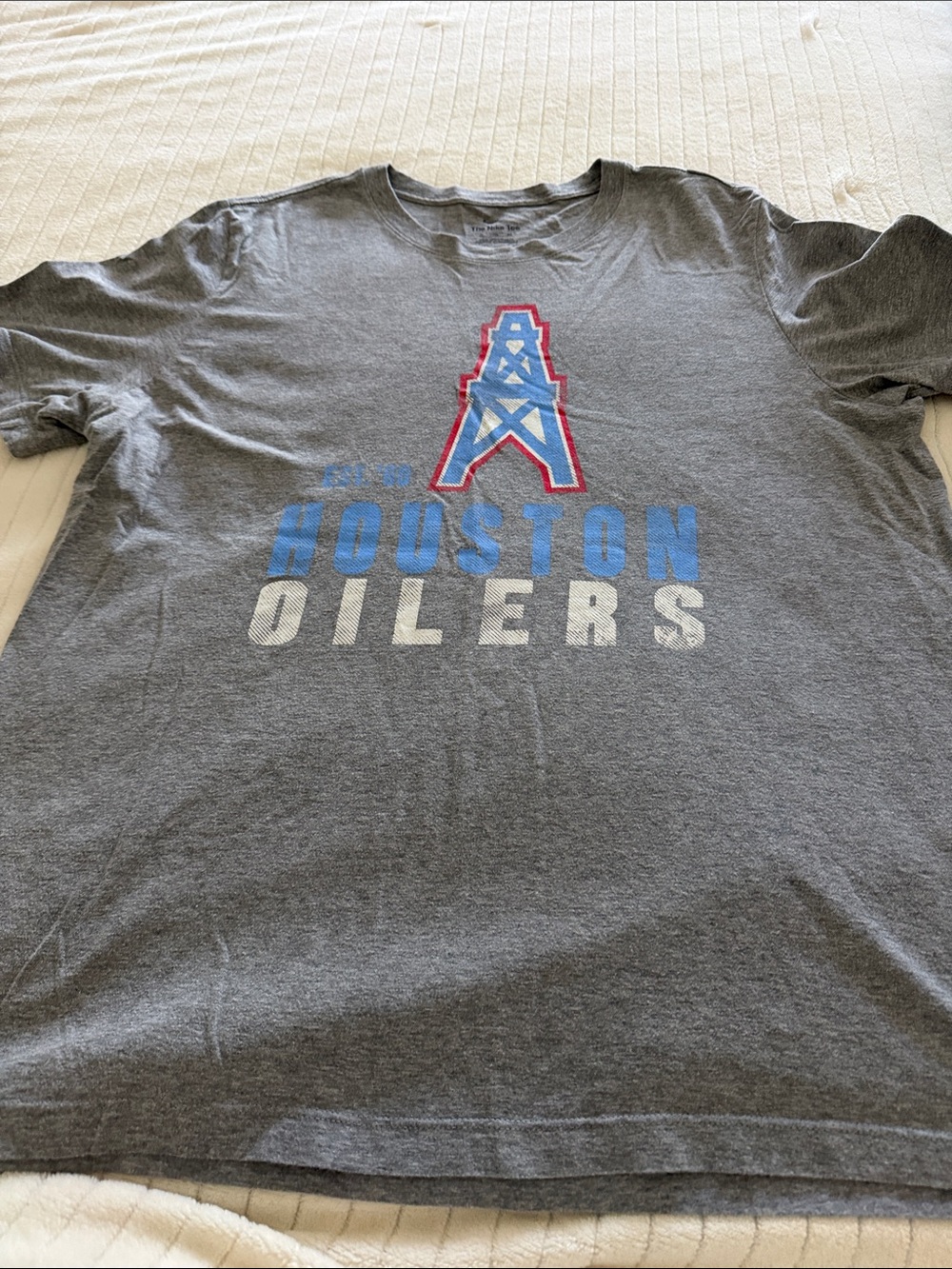 Nike Houston Oilers Graphic Tee - Gray with Blue & Red Logo
